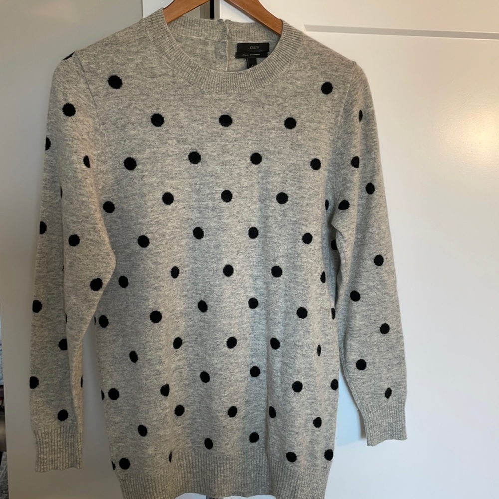J Crew Cashmere Sweater polka dots